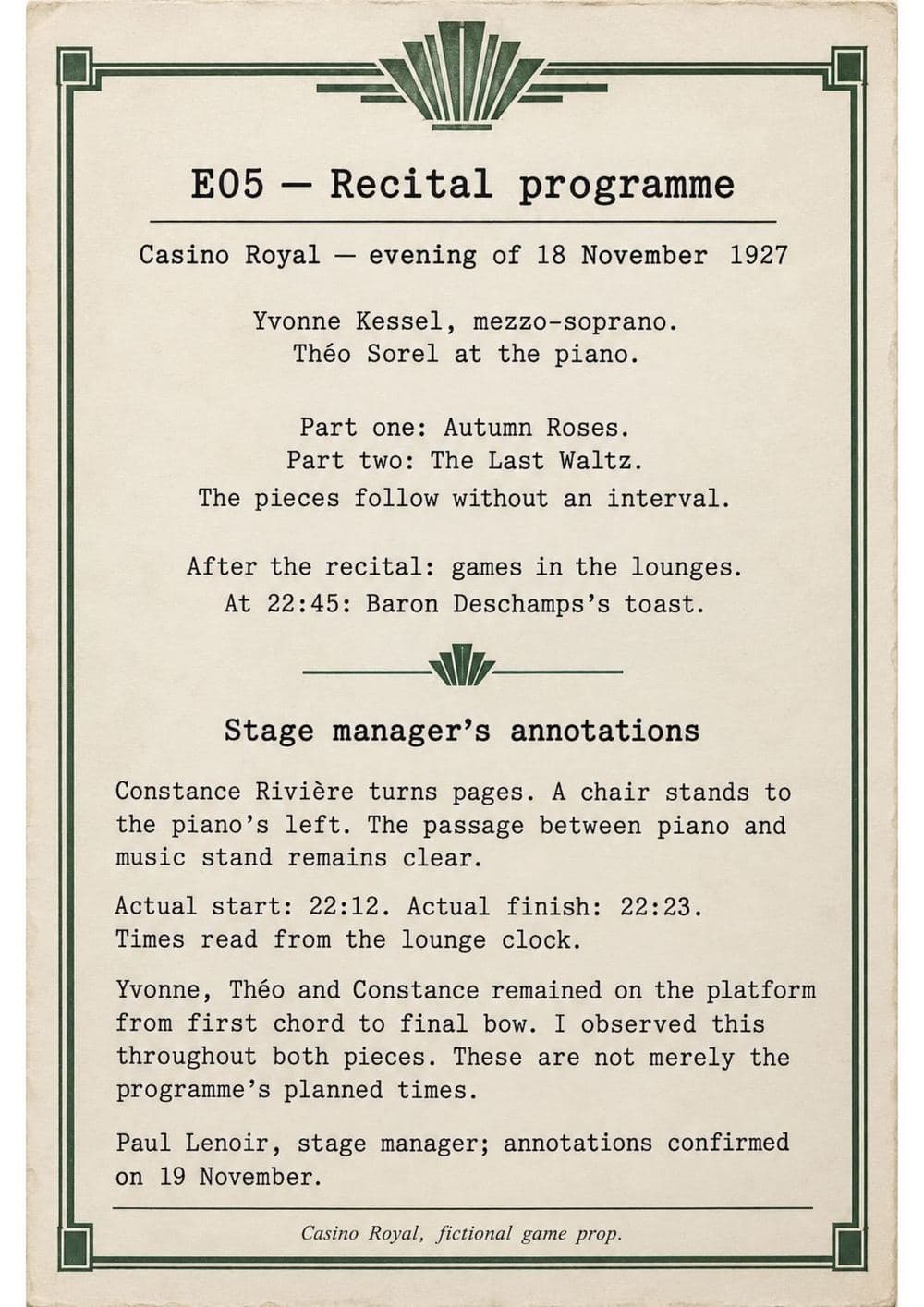 A piece of evidence to print and hand out